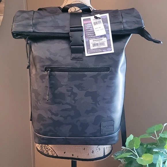DUCHAMP Rubberized Camo Flapover Backpack - Picture 7 of 9